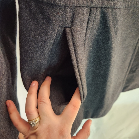 MICHAEL KORS Womens Double Chested 60% Wool Blend Pea Coat Sz XL Grey - Picture 8 of 9